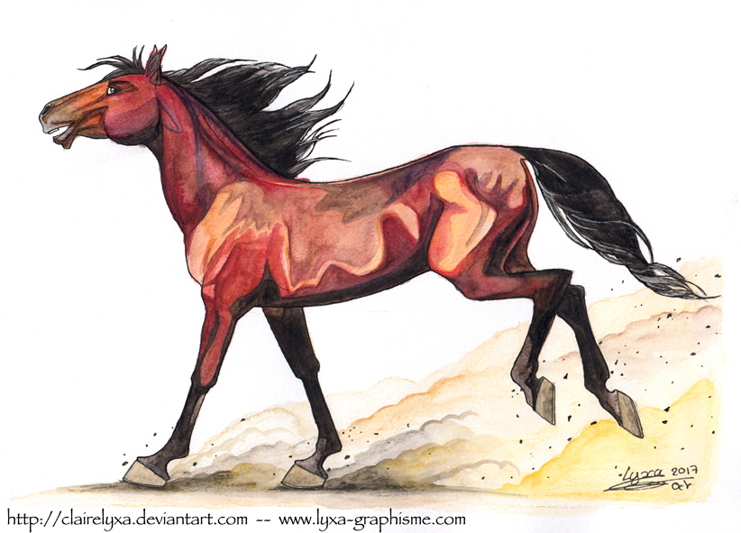 Aquarelle d'un cheval
