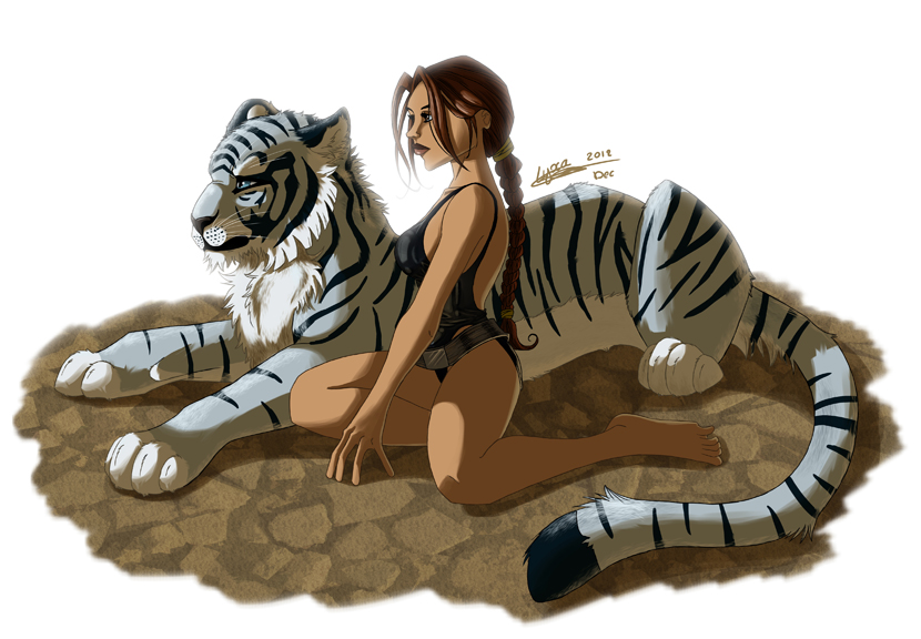 Lara Croft et son tigre
