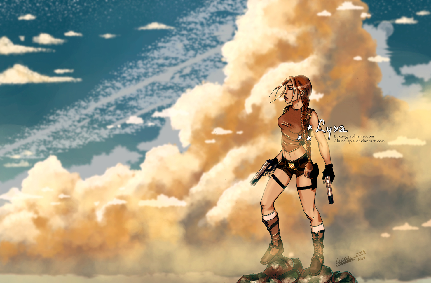 Lara Croft dans les nuages

