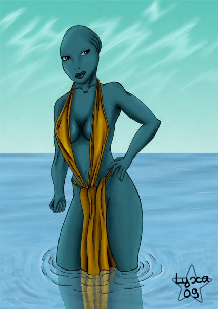 Mi-Nuee, l'héroïne de la bande dessinée Aquablue
